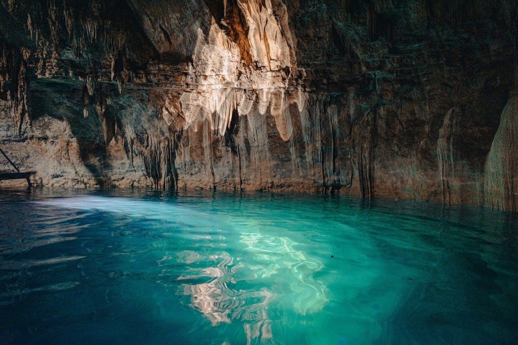 cenote, cave, yucatán, nature, water, groundwater, rock formation, blue, peaceful, calm, mexico, natural beauty, clear water, vacation, tropical, rock cave, geology, attractive, light, reflection