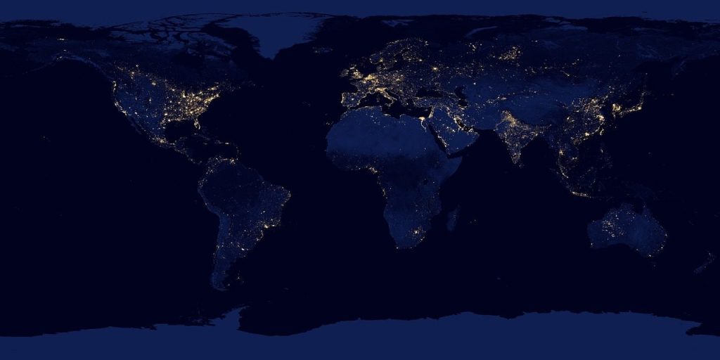 world, map, satellite image, continents, satellite map, earth, night, world map, dark