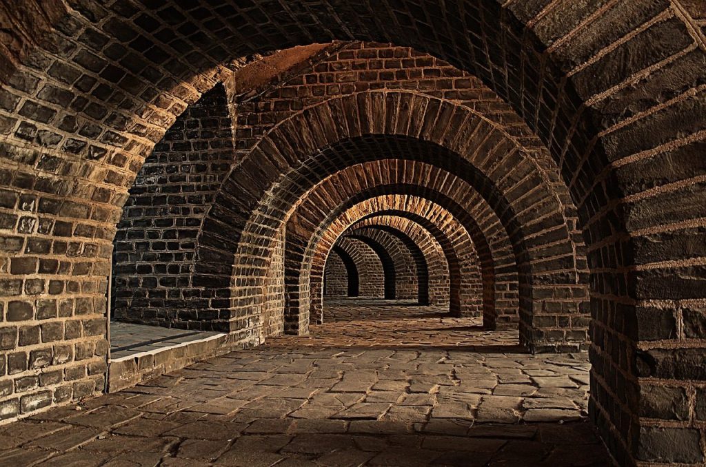 vaulted cellar, tunnel, arches, keller, cellar speed, rhaeto romanic, culture, history, architecture, stone, places of interest, 4k wallpaper, brown wallpaper, brown history, hd wallpaper, brown culture, brown stone