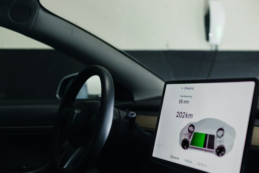 a picture of a car dashboard with a display on the dashboard