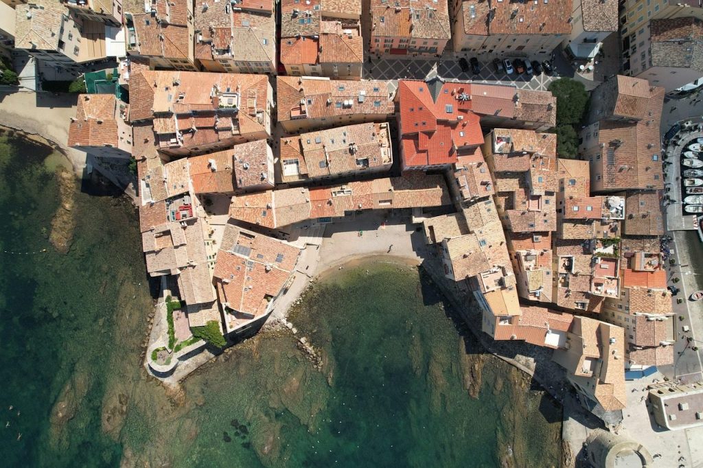 saint-tropez, port, france, street, village, nature, aerial, town, ocean, water, aerial photography