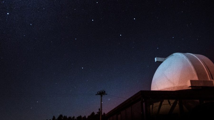 white dome ground telescope