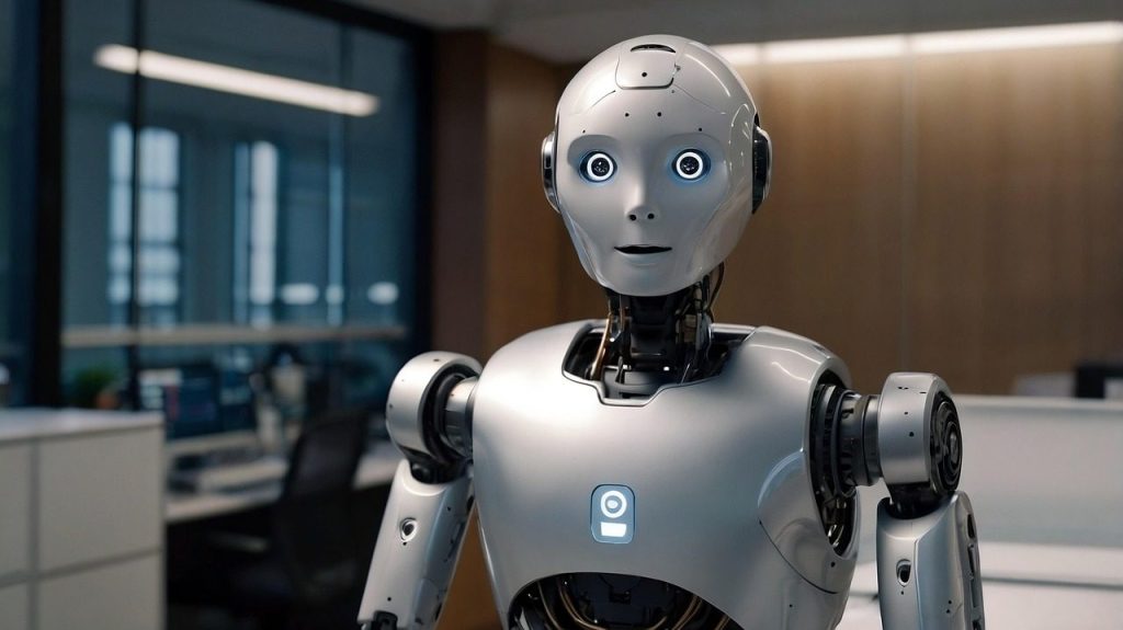 robot, humanoid, office, advanced, technology, interactive, expression, mechanics, sensors, modern, artificial, intelligence, circuit, high technology, autonomous, innovation, cybernetics, robotics, technique, machine, ai is generated