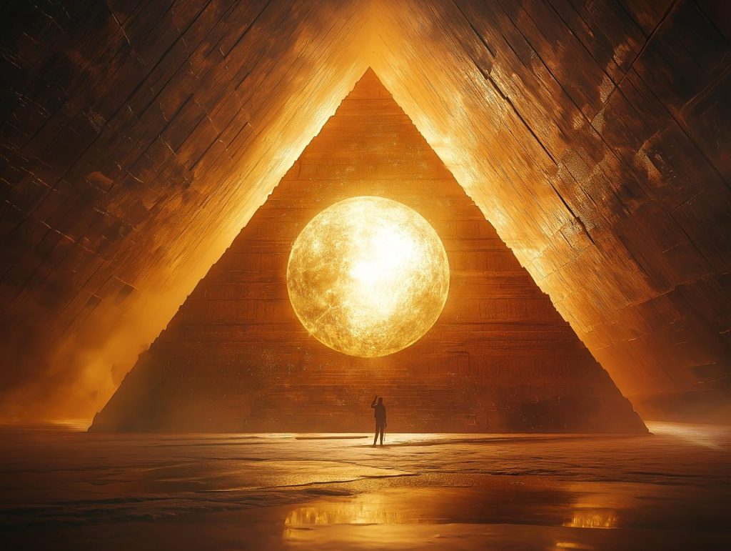 ai generated, ancient, pyramid, temple, mystical, energy, fantasy