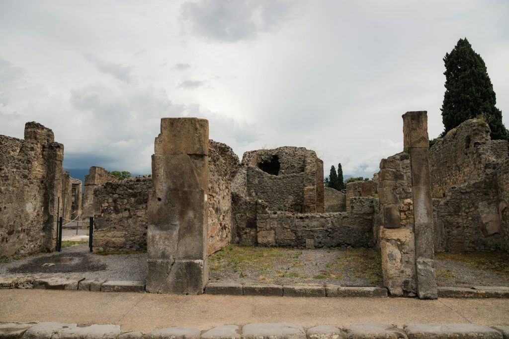 the ruins of the ancient city of pompei