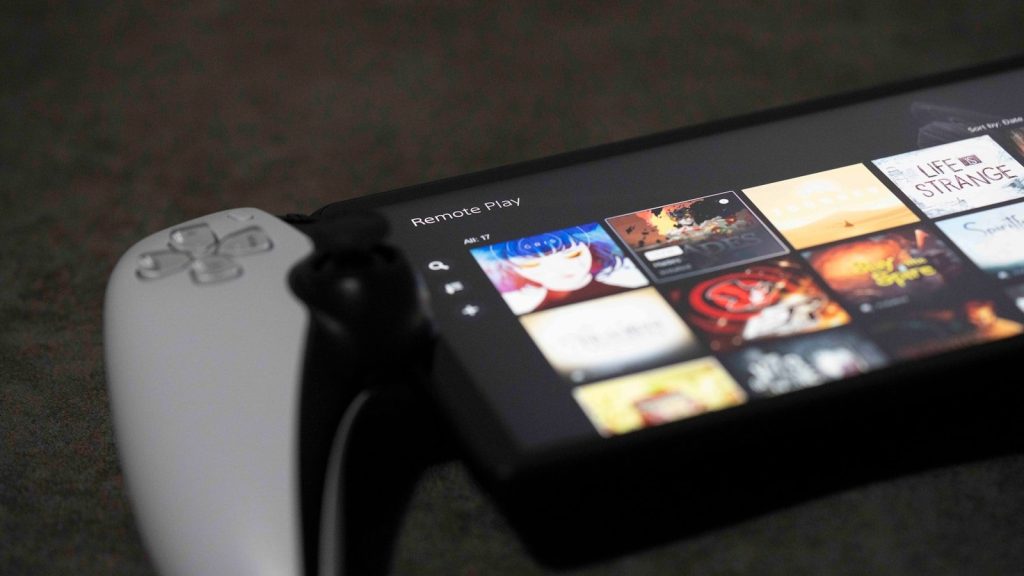 Playstation 5 controller and remote play screen