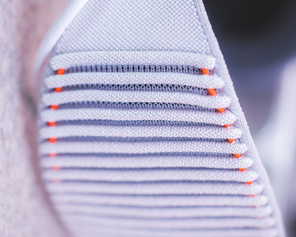 a close up of a pair of white sneakers