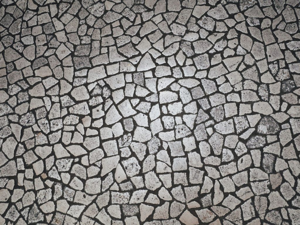 a close up of a cobblestone pavement