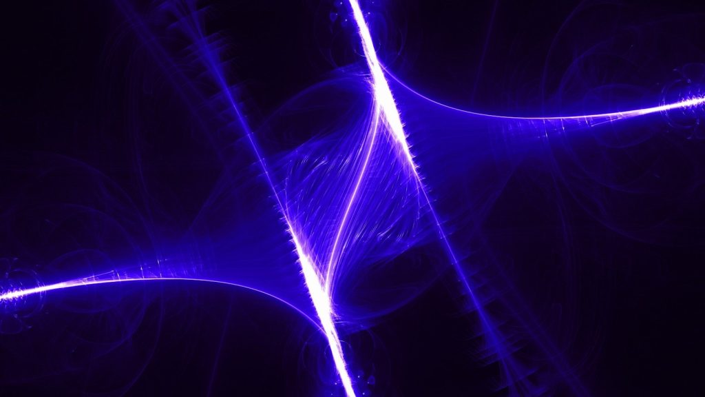 Abstract glowing purple energy lines on dark background