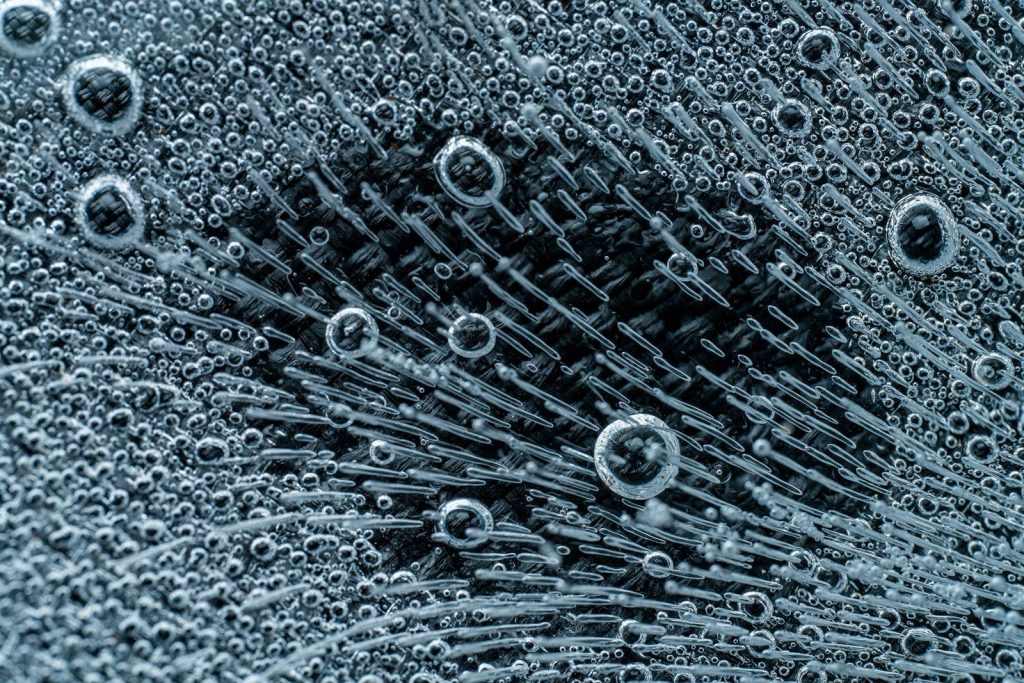 a close up of water droplets