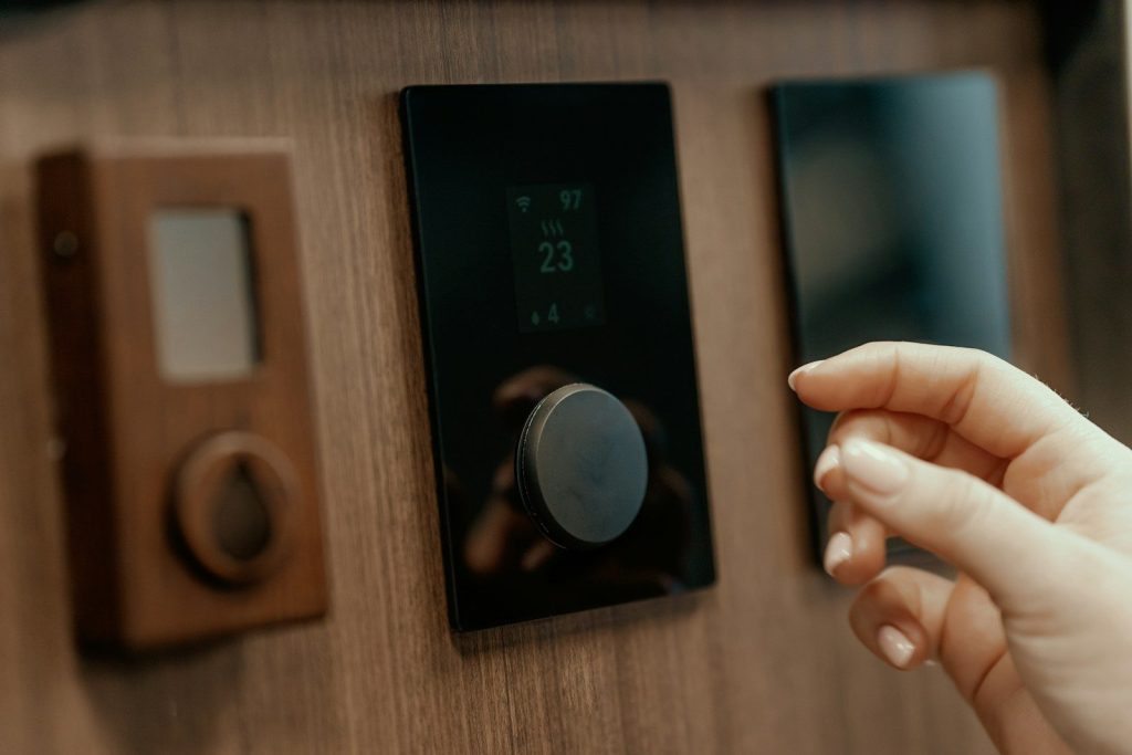 a person holding a device