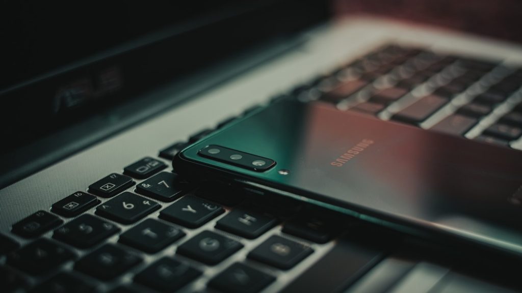 black and silver laptop computer