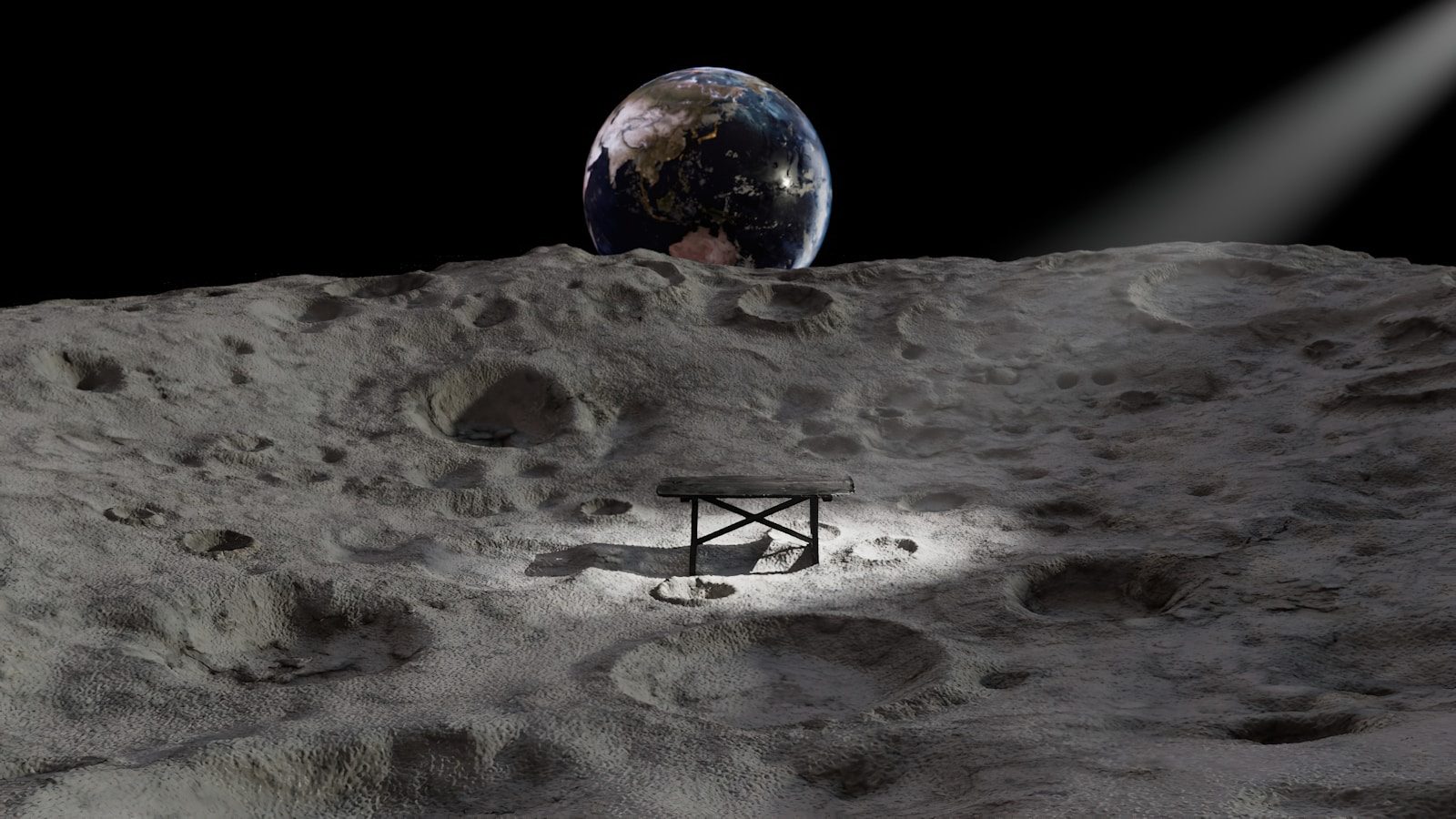 a view of the earth from the moon's surface