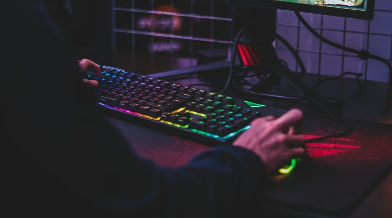 person using desktop computer