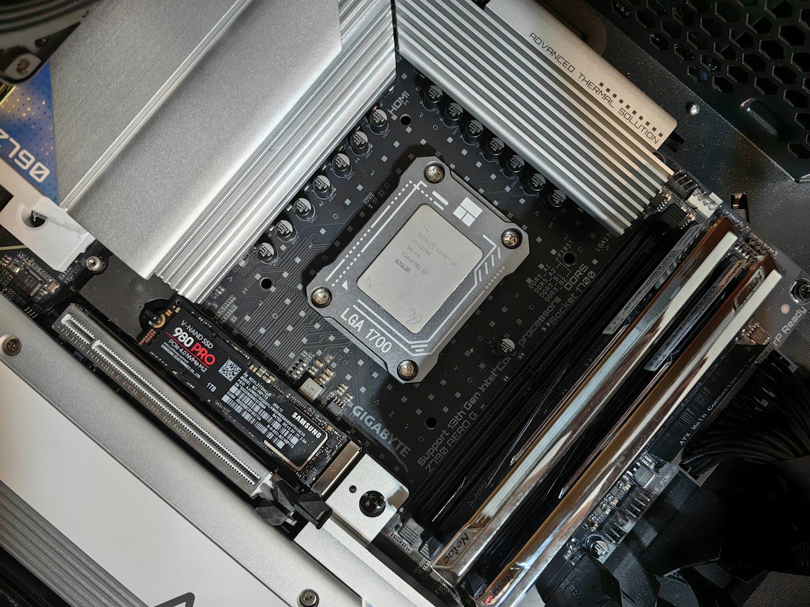 A close up of a computer with a hard drive
