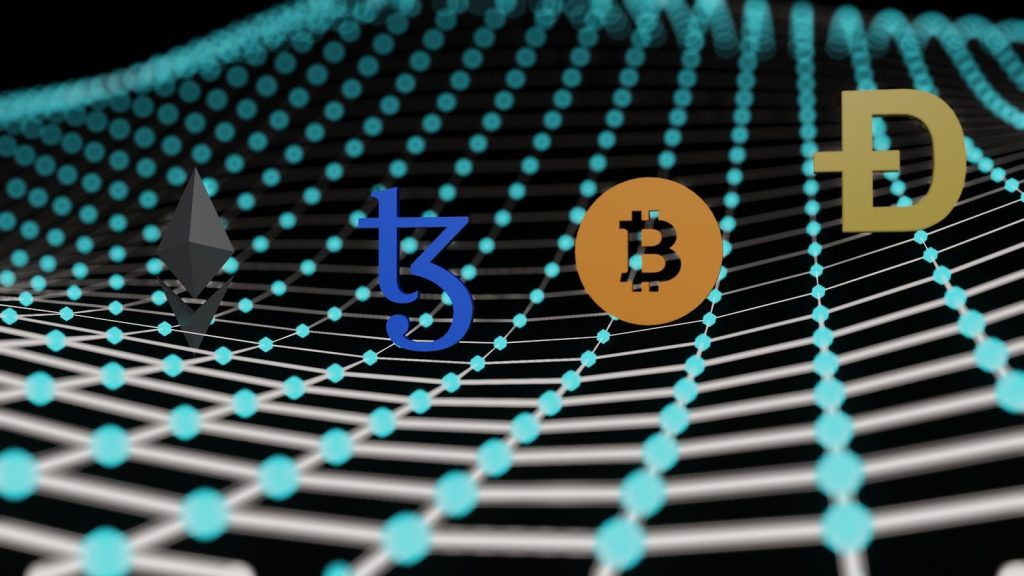 a bitcoin and bitcoin logo on a black background