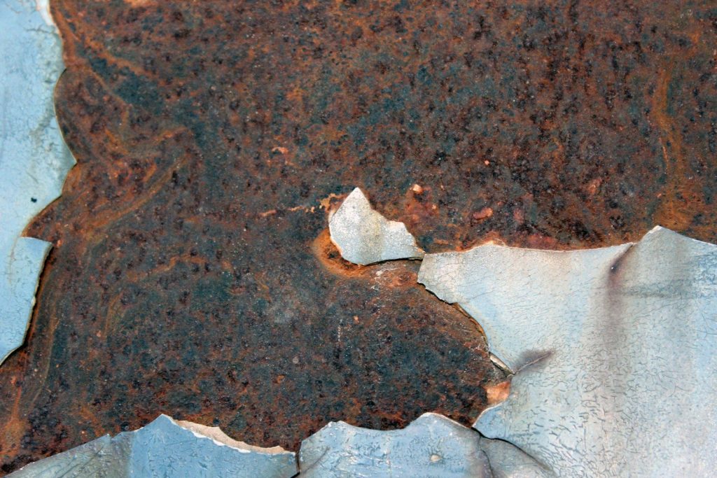 a piece of metal that has been rusted