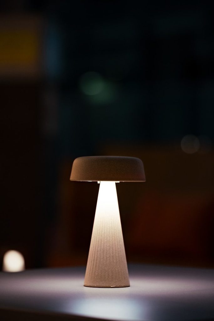 brown and white wooden stand