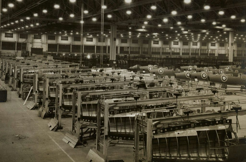 grayscale photo of a factory