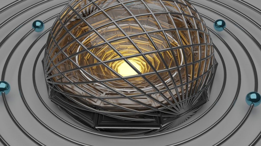 a metal object with a light inside of it
