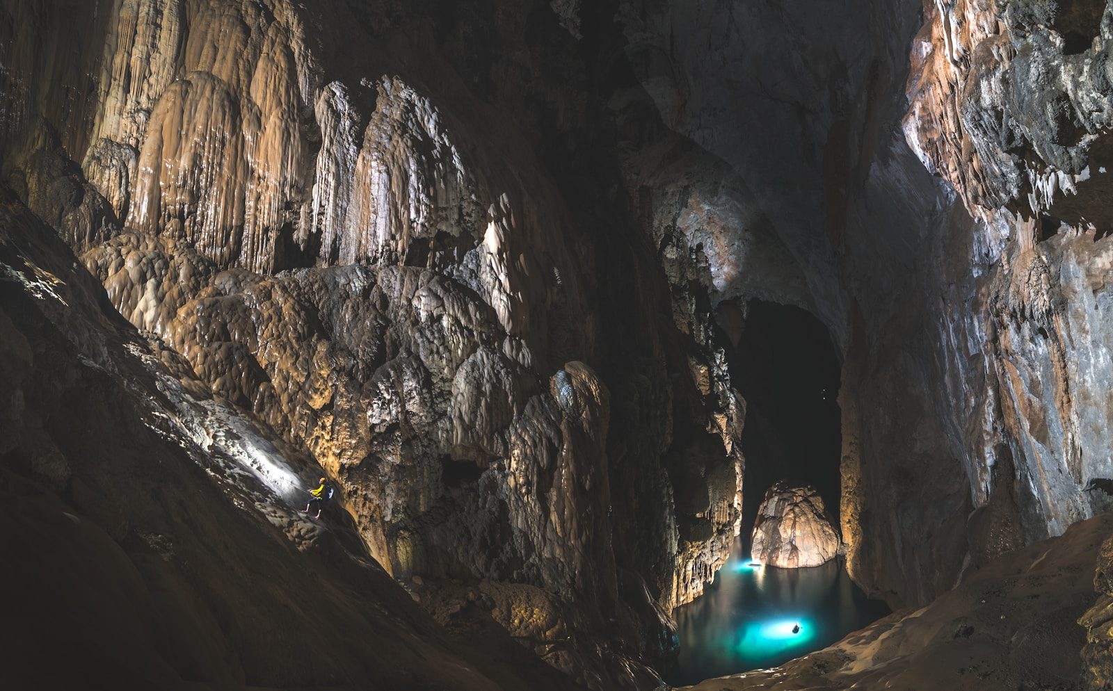 a close up of a cave