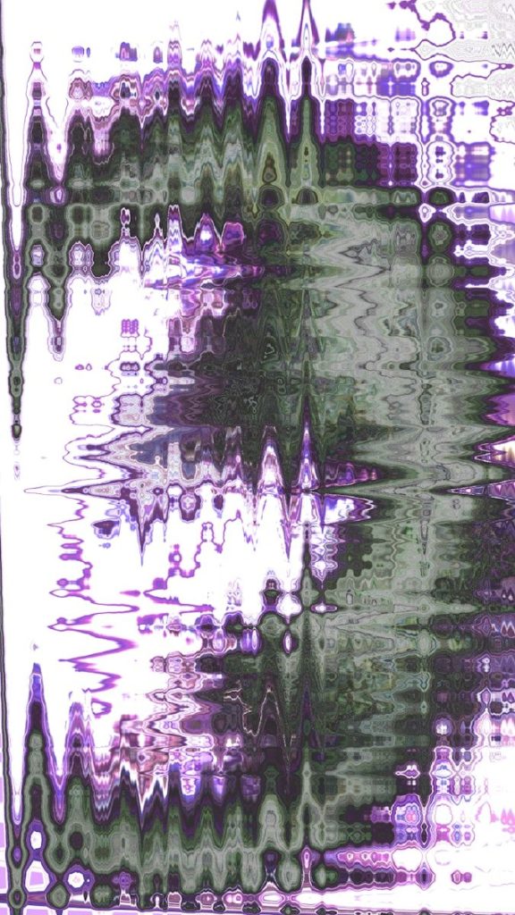 Abstract pattern of purple and green wavy lines