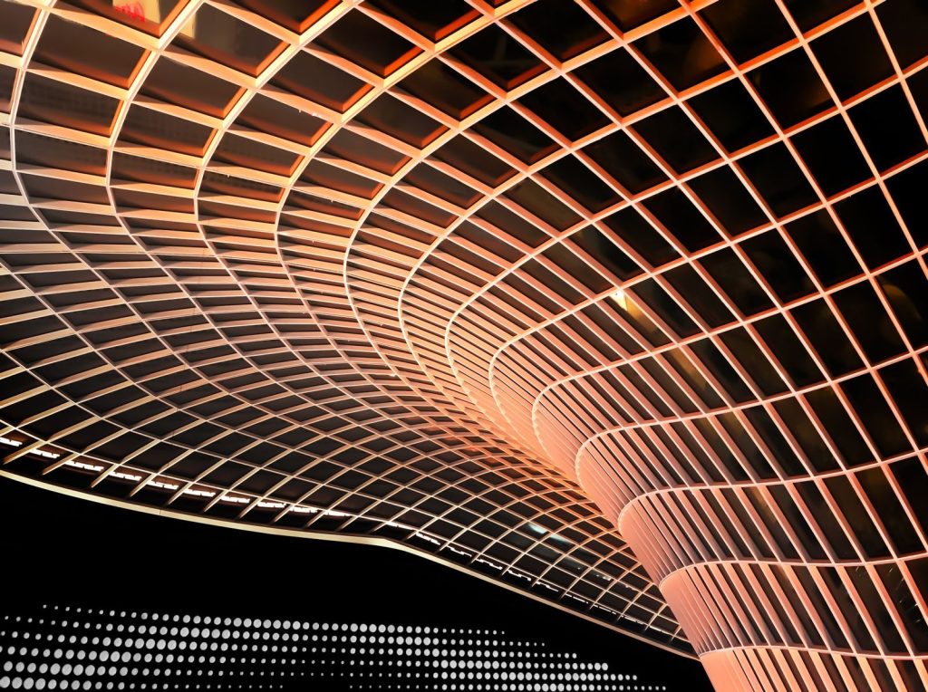 A striking geometric grid structure at Chadstone Shopping Centre in Australia.