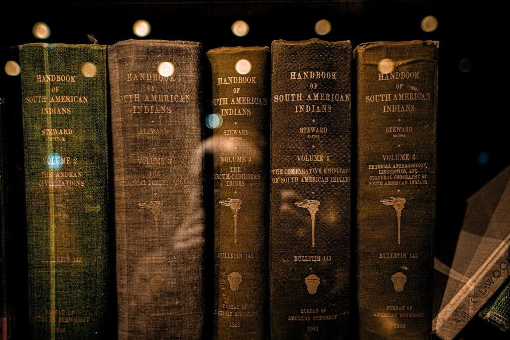 Five antique books on south american indians