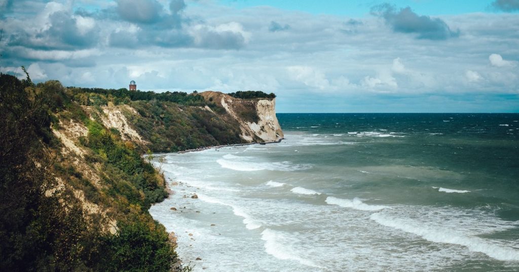 Stunning view of the Baltic Sea and chalk cliffs in Mecklenburg-Vorpommern, Germany.