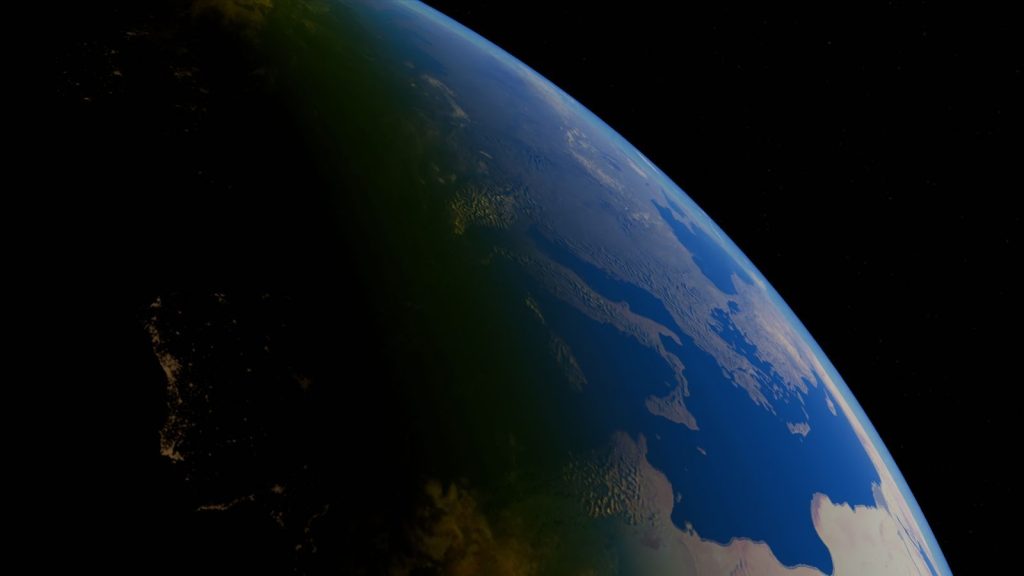 Dramatic photo of Earth from space highlighting blue oceans and continents.