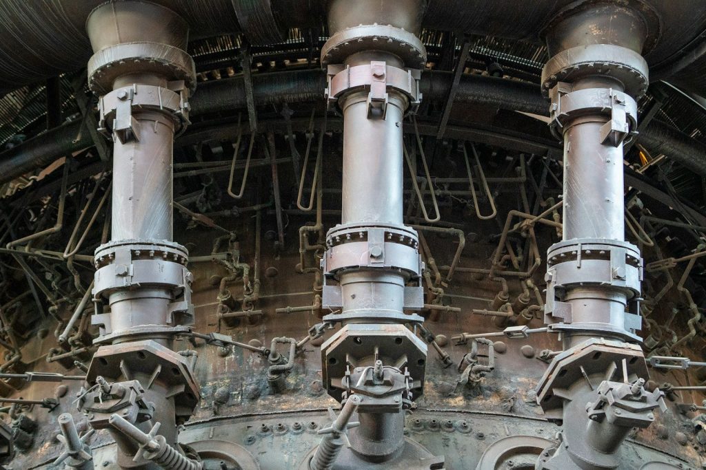a close-up of some pipes