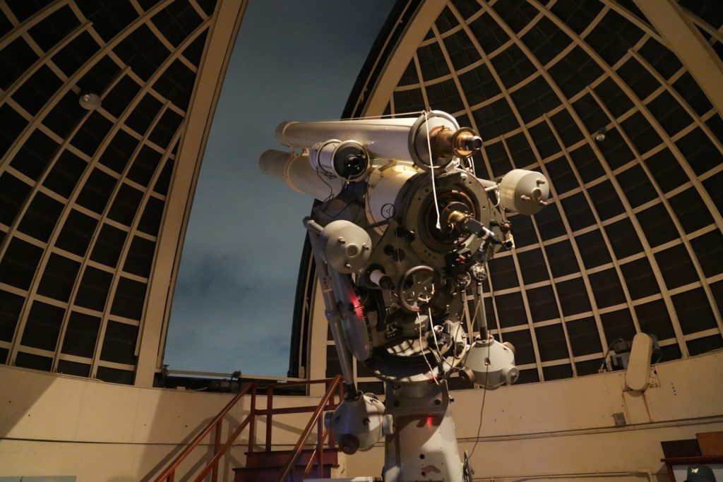 a large metal object sitting inside of a building