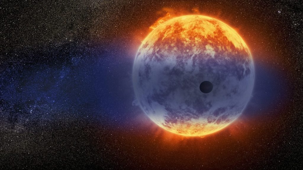 a black hole in the center of a star