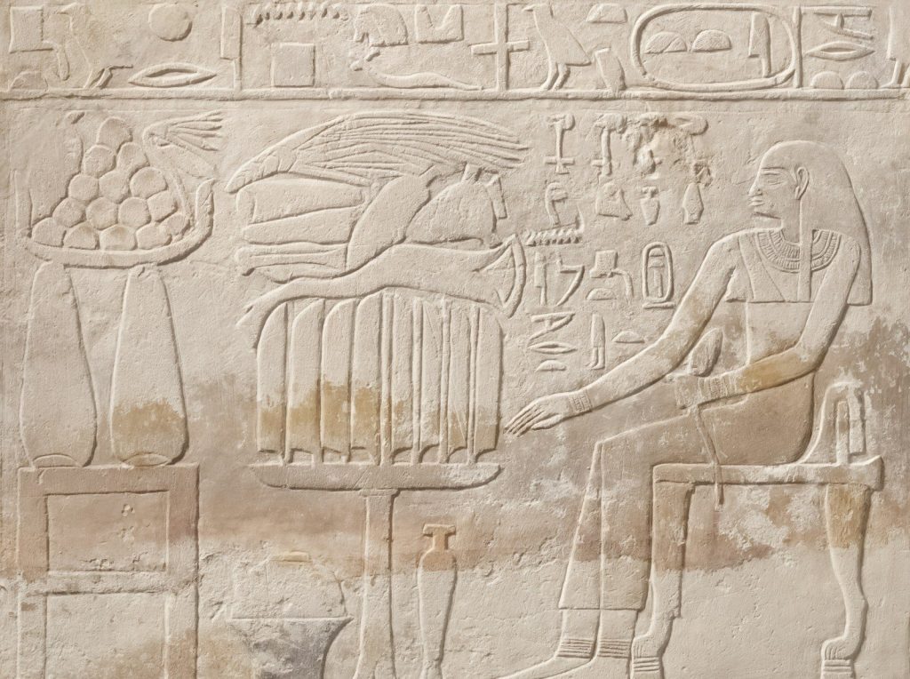 Ancient egyptian hieroglyphs and relief carving