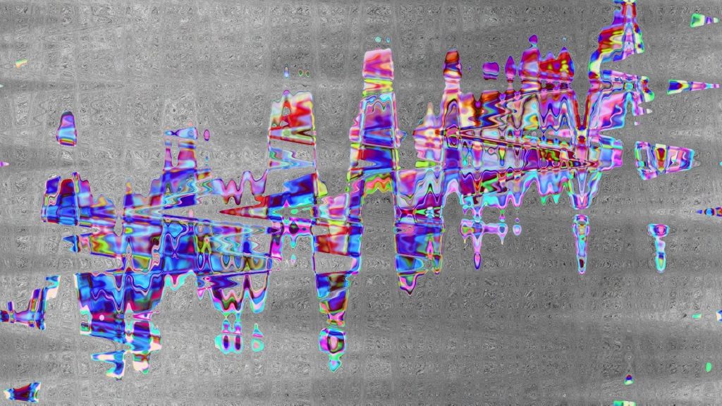 Abstract colorful wavy lines on textured background