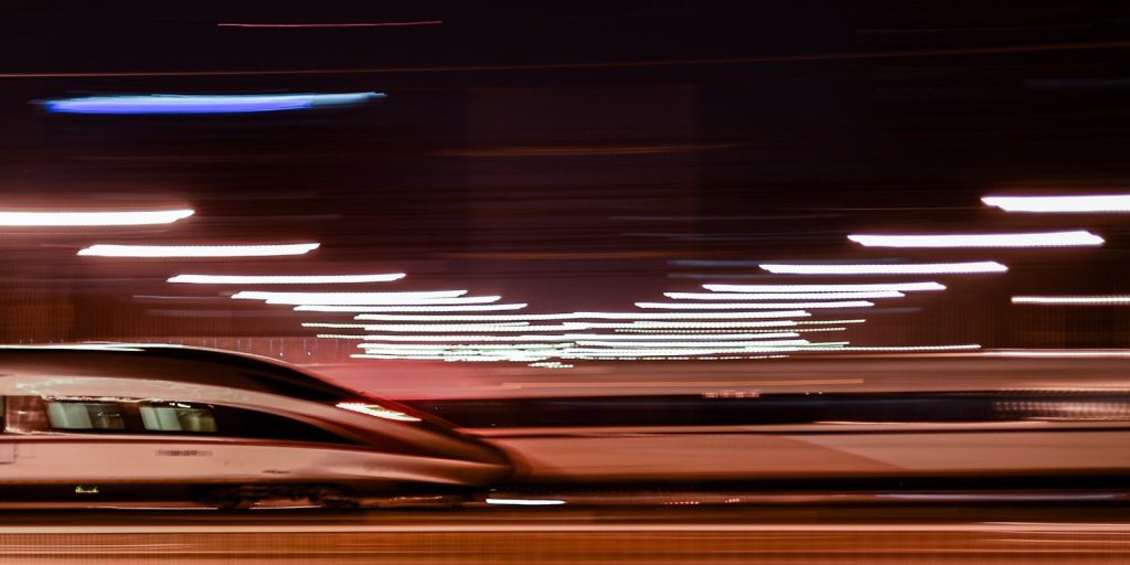 a car driving on a road