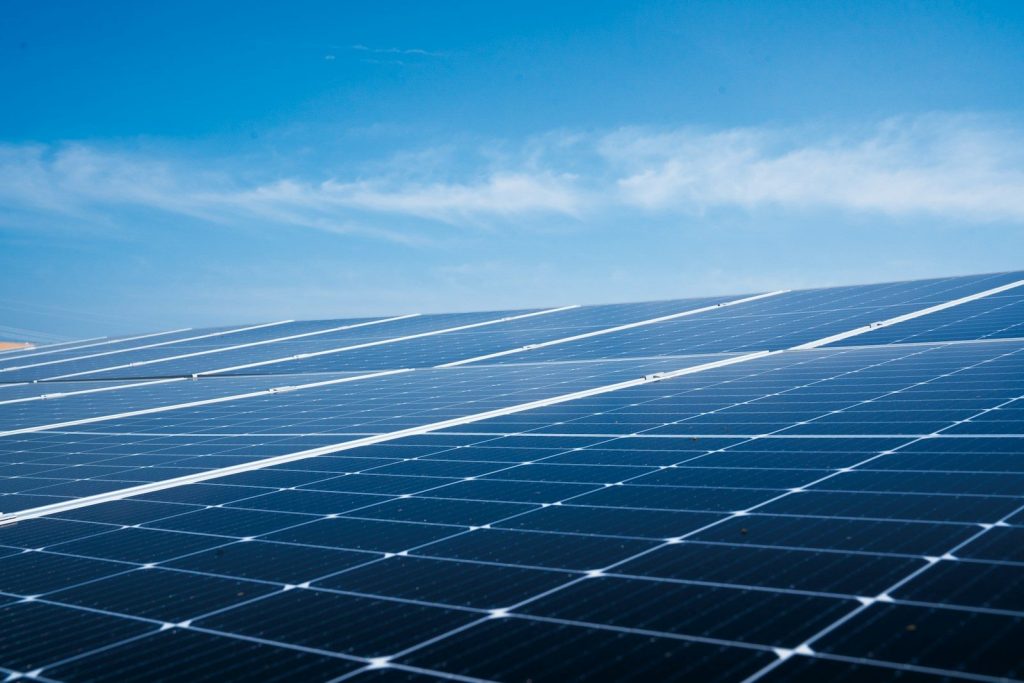 solar panels on a roof