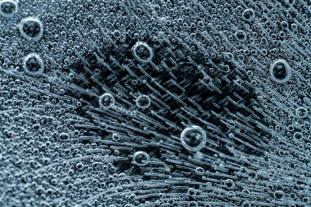 a close up of water droplets