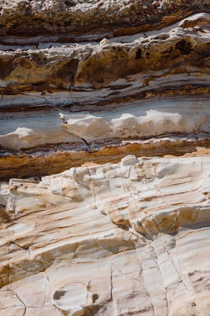 a bird is sitting on a rock formation