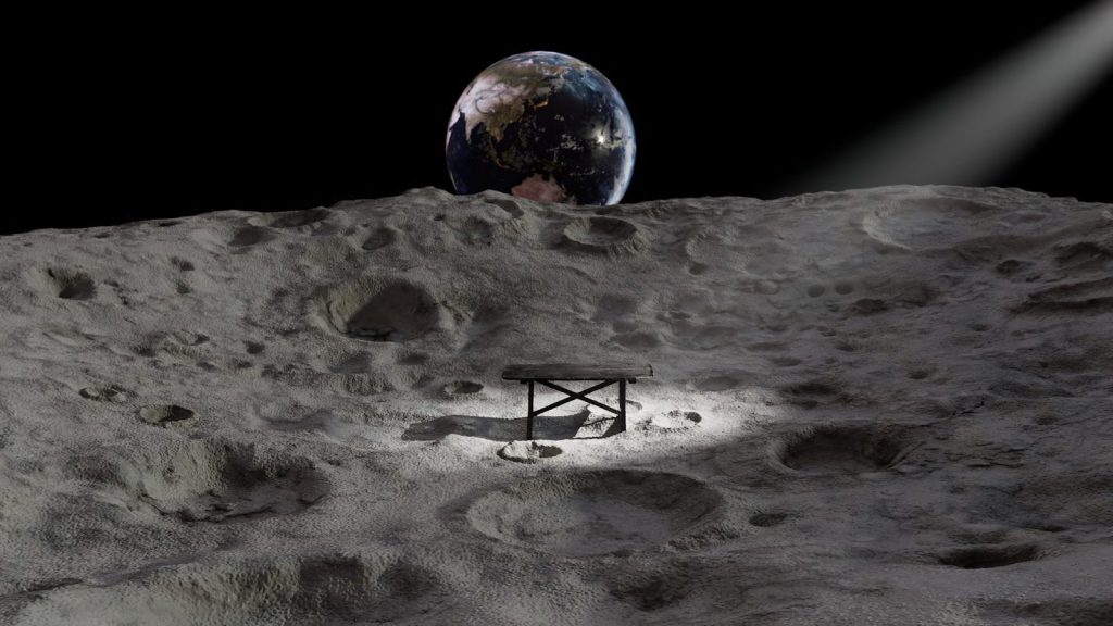 a view of the earth from the moon's surface