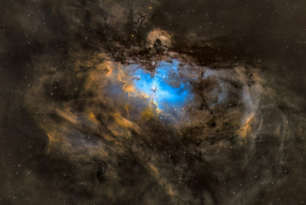 A very large star in the middle of the sky