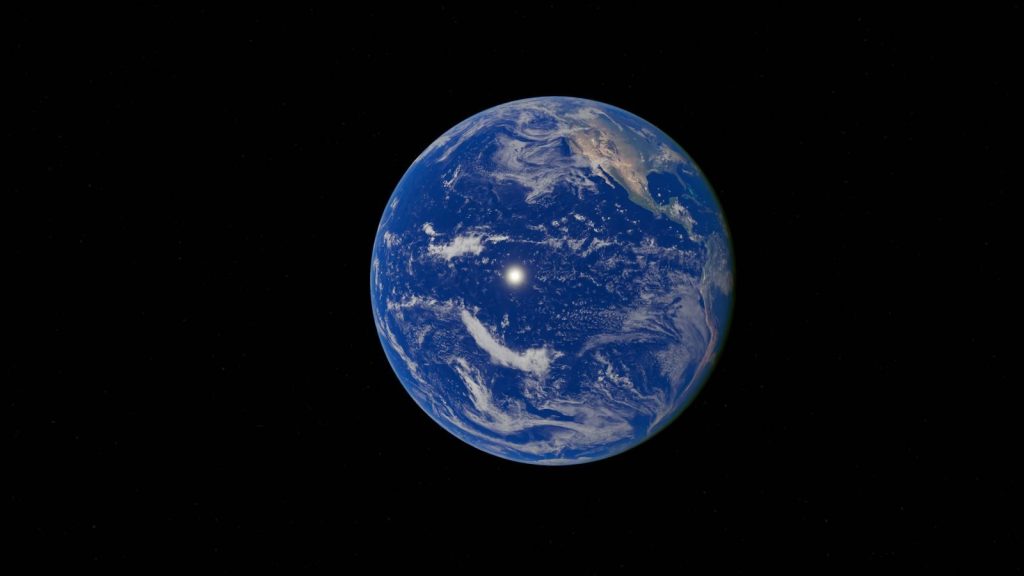 A breathtaking view of planet Earth from outer space, showcasing the blue oceans.