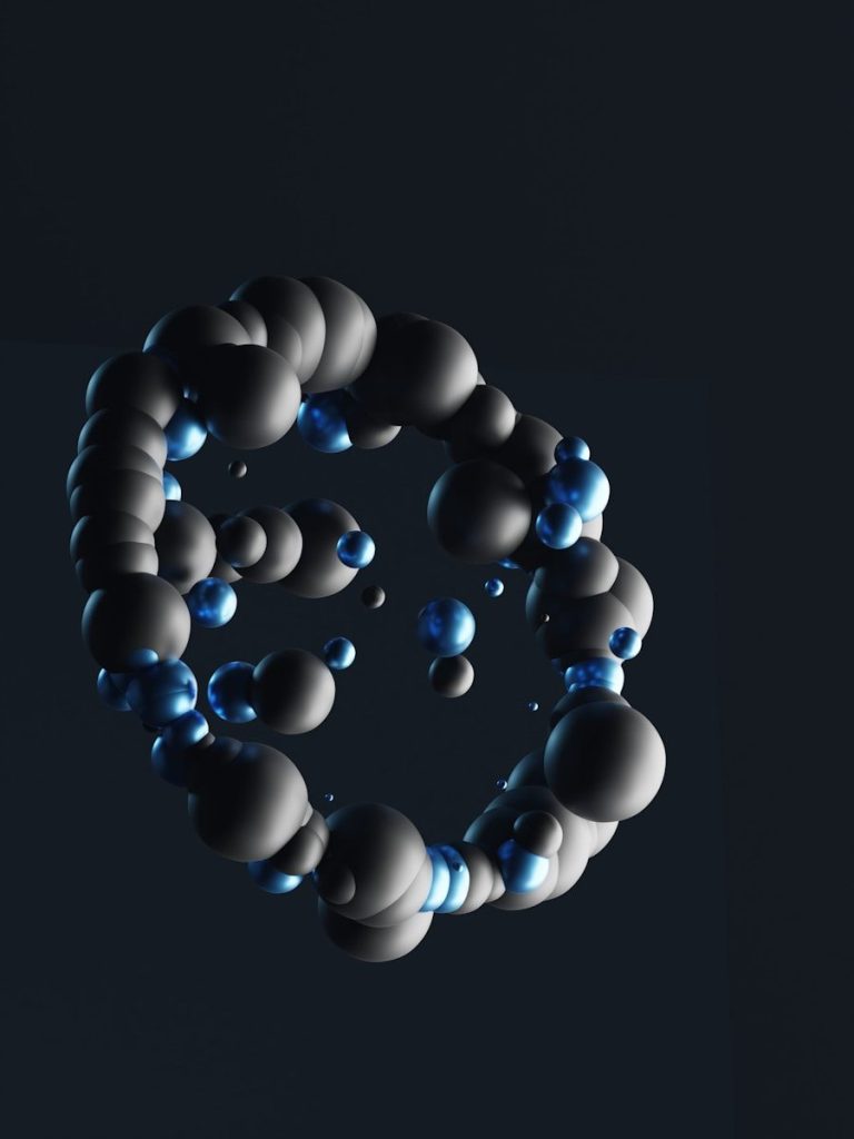 a bunch of balls that are in the air