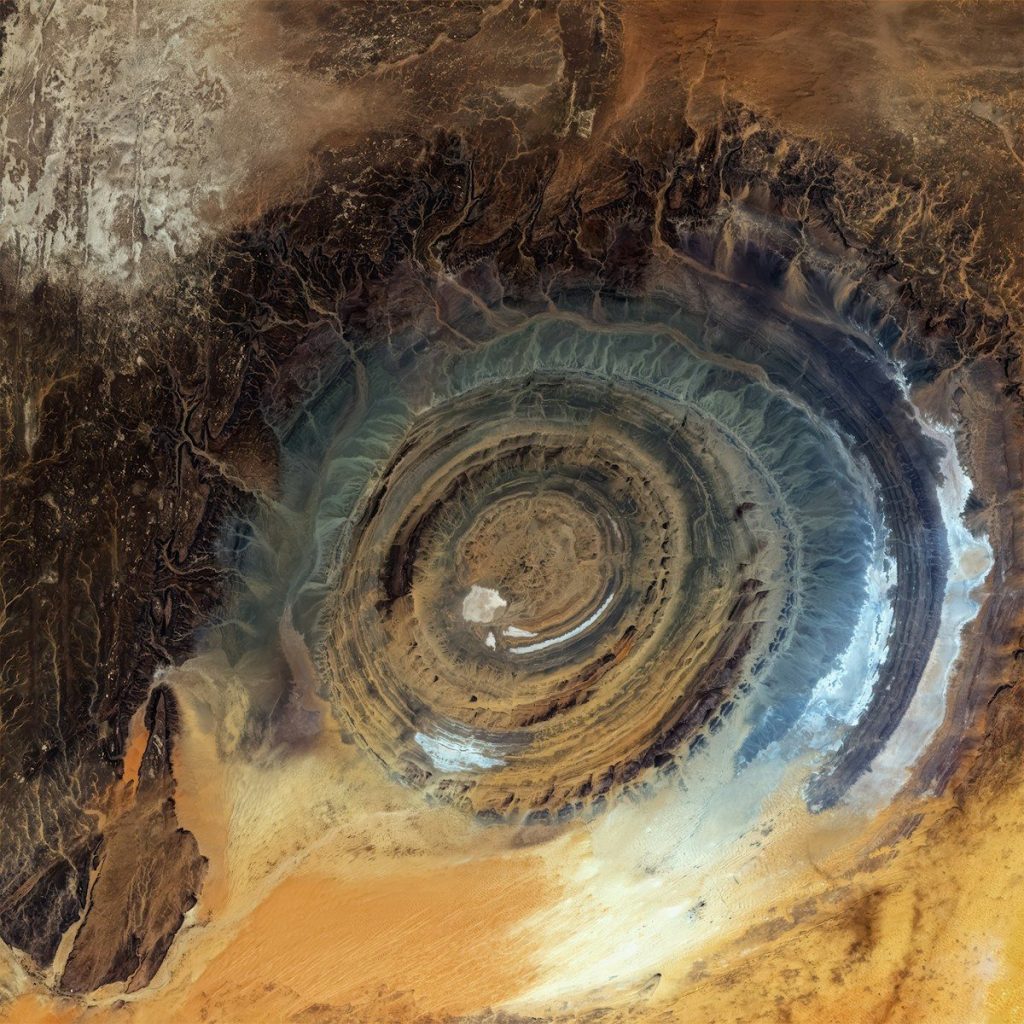 Richat structure in mauritania from space