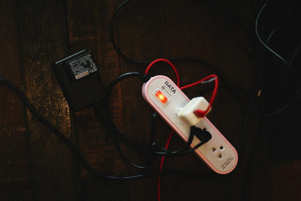 a white and red electronic device
